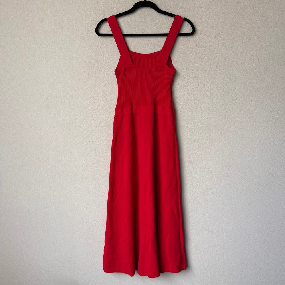 Banana Republic Red Ribbed Knit A-Line Midi Dress Size S - Picture 3 of 6